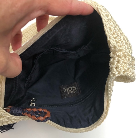 The Sak Crochet Crossbody Bag Red White Blue Boho - Picture 5 of 6